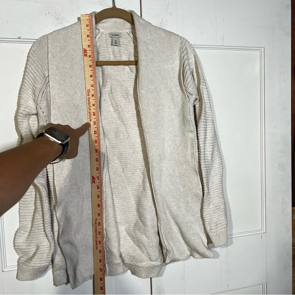 L.L. Bean Women's Open Front Cardigan Size Medium White - Picture 7 of 8